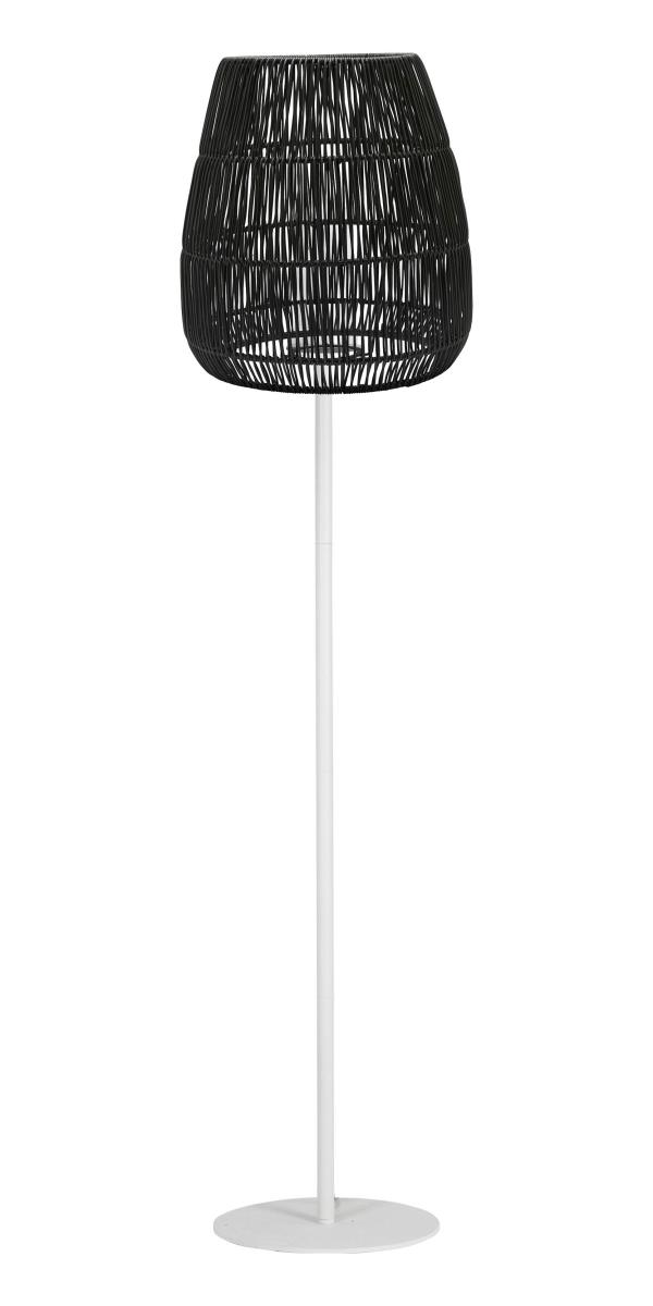 PR Home Agnar Saigon Terrassen Outdoor Stehlampe weiß Rattan schwarz IP44 154x38cm E27 von PR Home