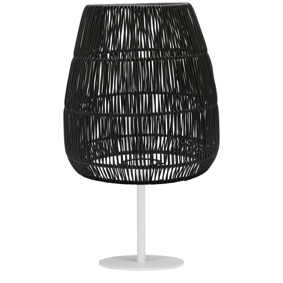 PR Home Agnar Saigon Terrassen Outdoor Stehlampe weiß Rattan schwarz IP44 71x38cm E27 von PR Home