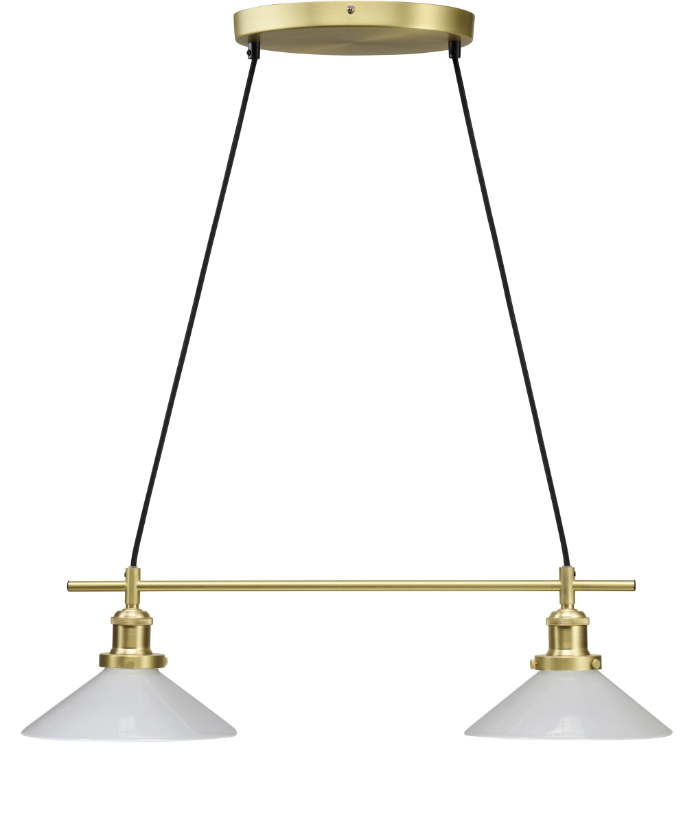 PR Home August schlichte Esstisch Pendelleuchte opal gold 2x E27 72x24,5x150cm von PR Home