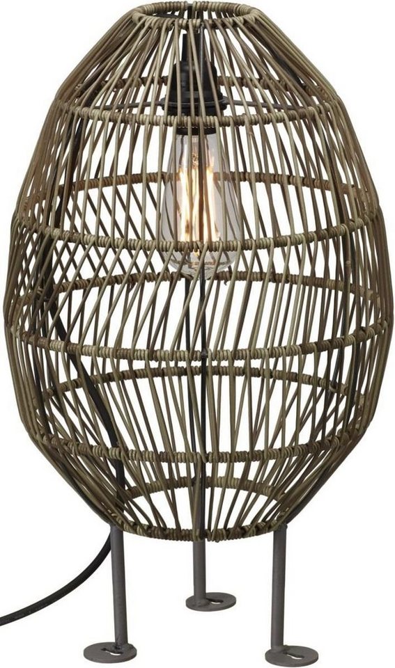 PR Home Außen-Stehlampe Hanoi Rattan Optik, ohne Leuchtmittel, Terrassenleuchte, Gartenleuchte von PR Home