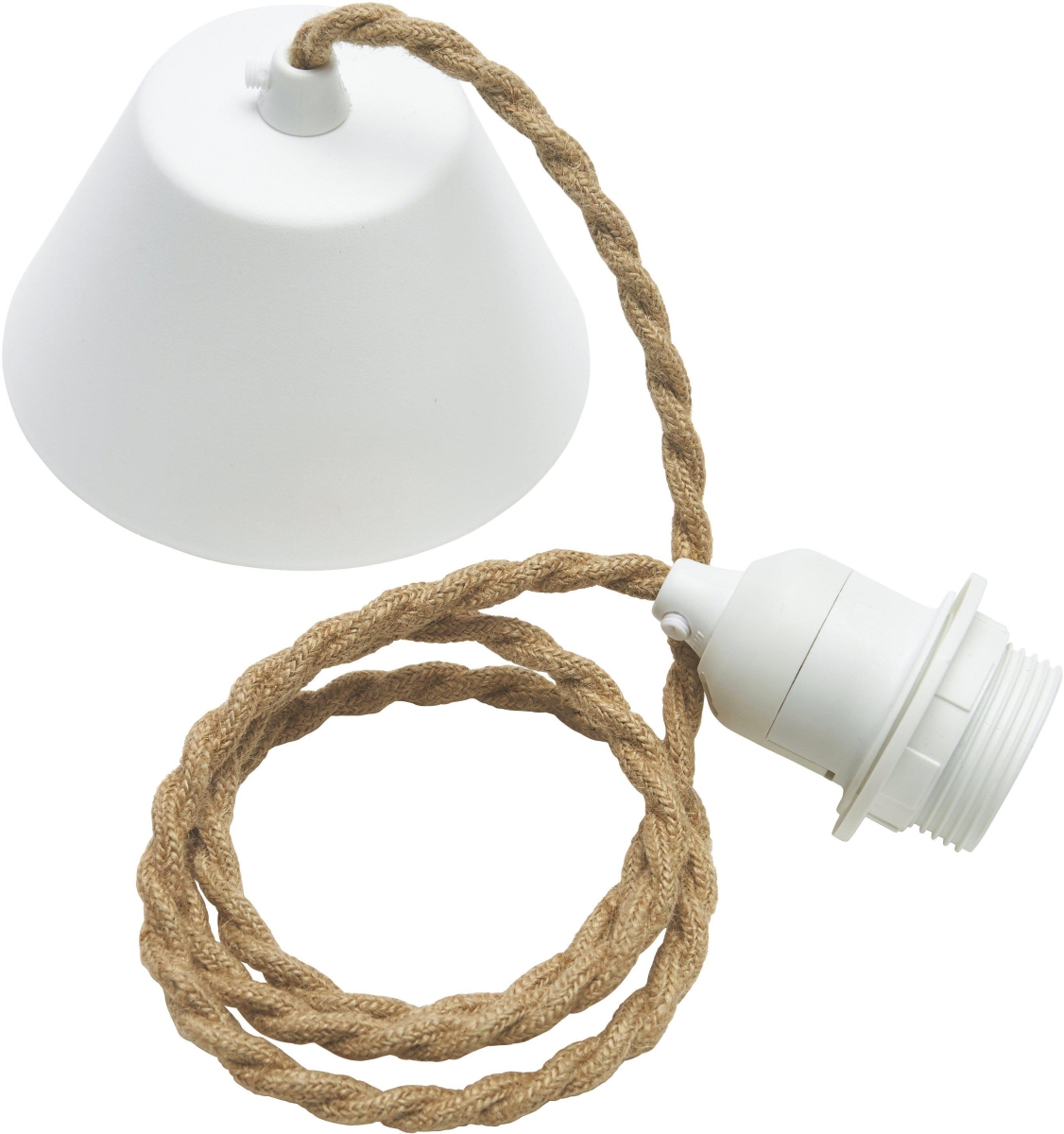 PR Home Cordset Pendelaufhang E27 mit gedrehten Textilkabel Jute beige 120cm von PR Home