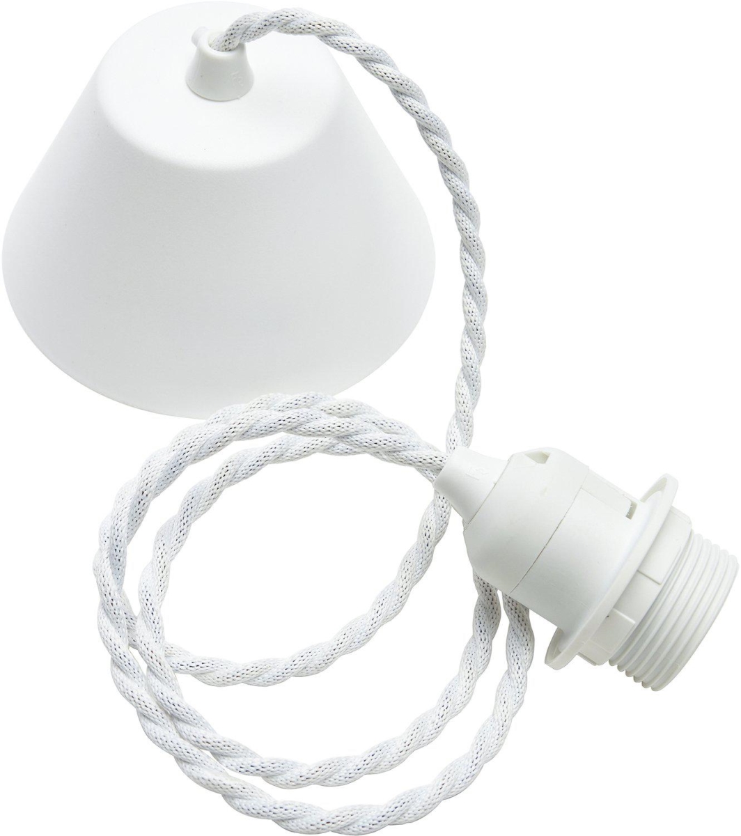 PR Home Cordset Pendelaufhang E27 mit gedrehten Textilkabel weiß 120cm von PR Home