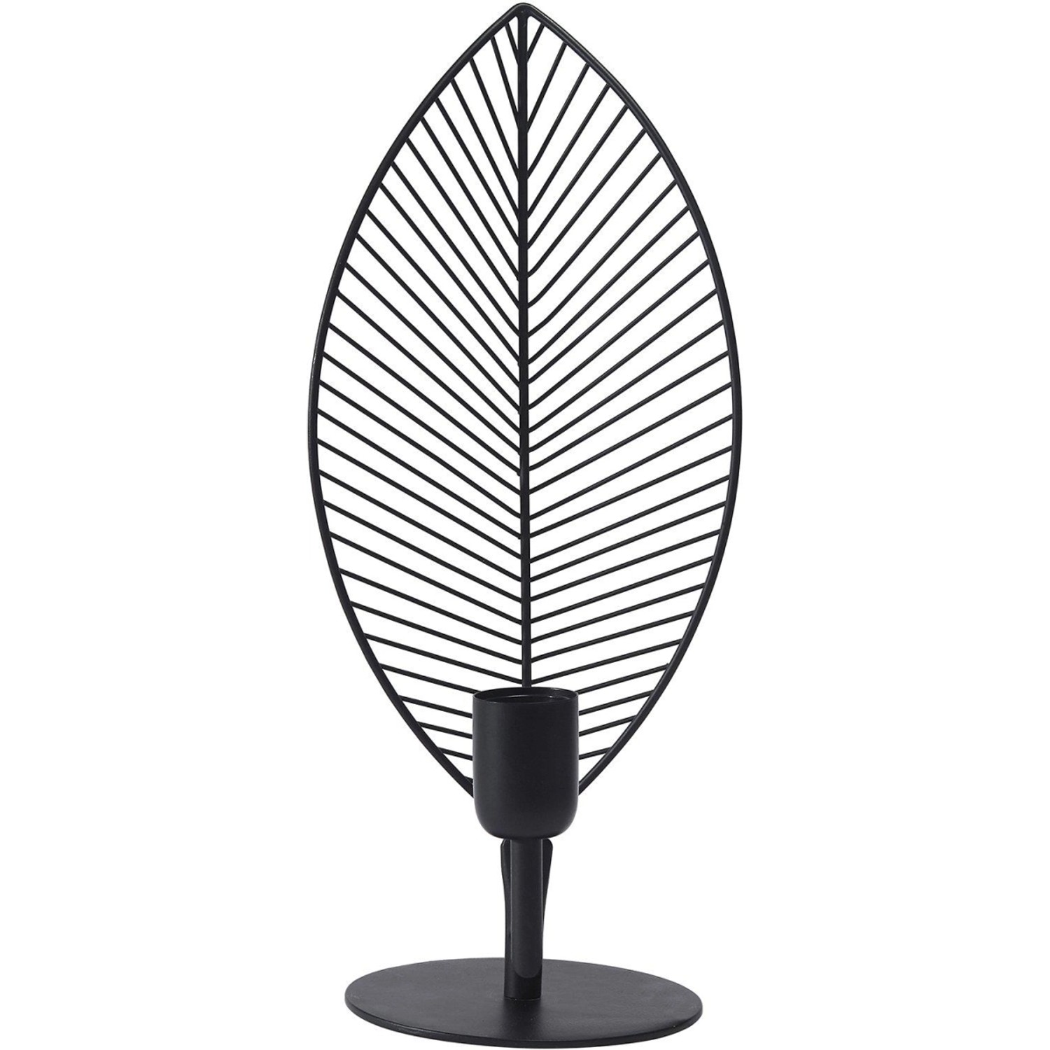 PR Home Elm Tischlampe im Blatt Jungle Design aus Metall Schwarz  42cm E27 von PR Home