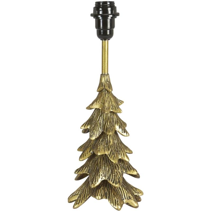 PR Home Granen Tischlampe im Tannenbaum Look aus Metall Antik Messing 29cm E14 ohne Schirm von PR Home