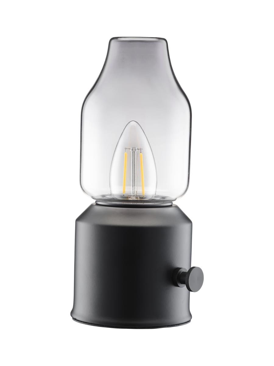 PR Home Lystra LED Akku-Tischleuchte im Vintage Öllampe Look schwarz IP44 20x9x9cm von PR Home