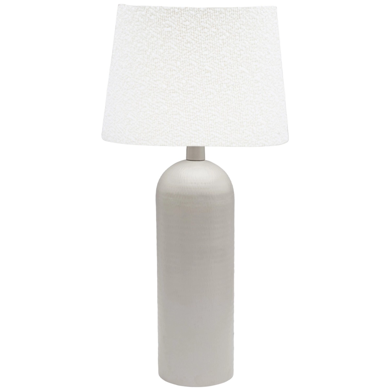 PR Home Riley Tischlampe gehämmertes Metall Beige Schirm Weiß E27 54x25x25cm von PR Home