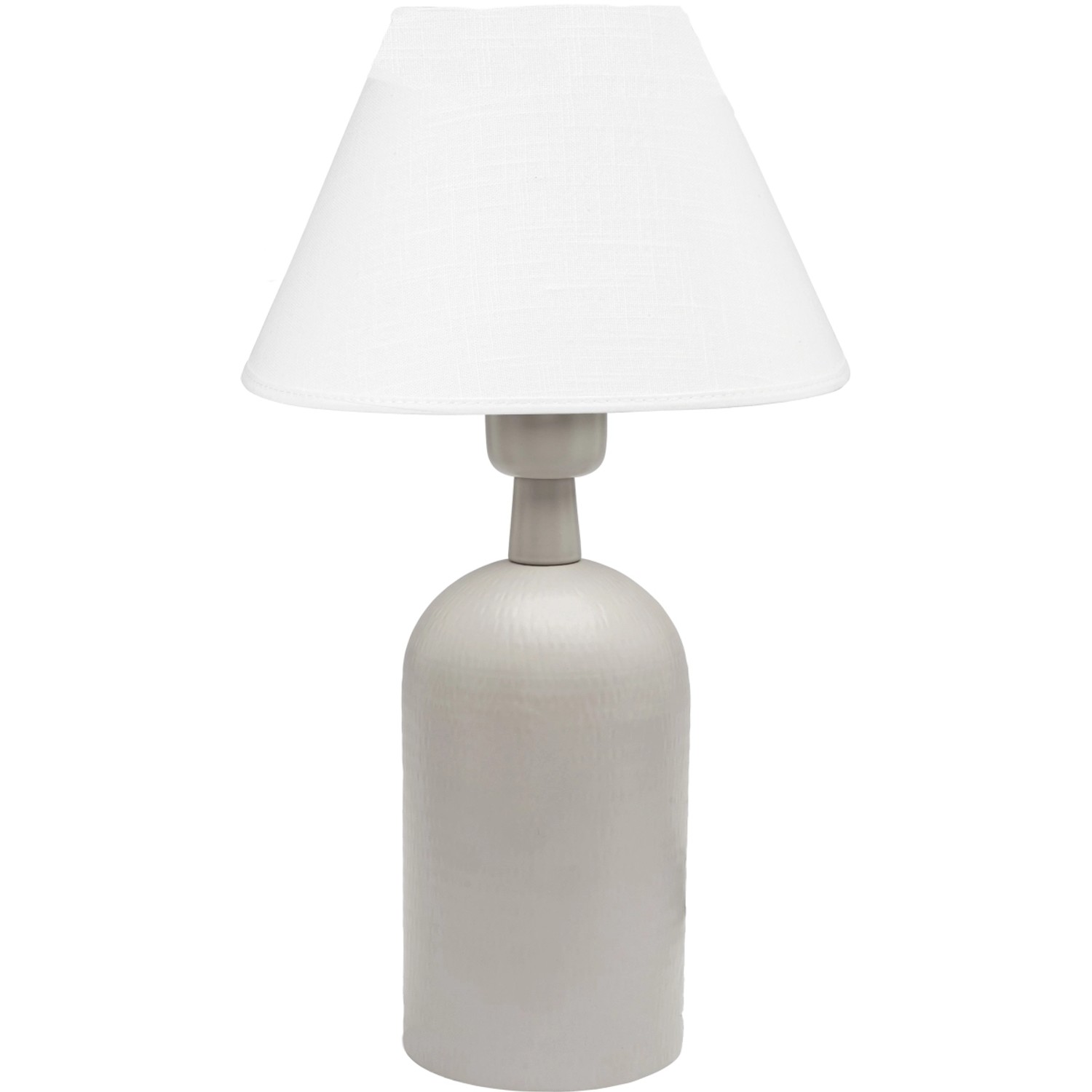 PR Home Riley Tischlampe gehämmertes Metall Beige Textilschirm Weiß E27 40x25x25cm von PR Home