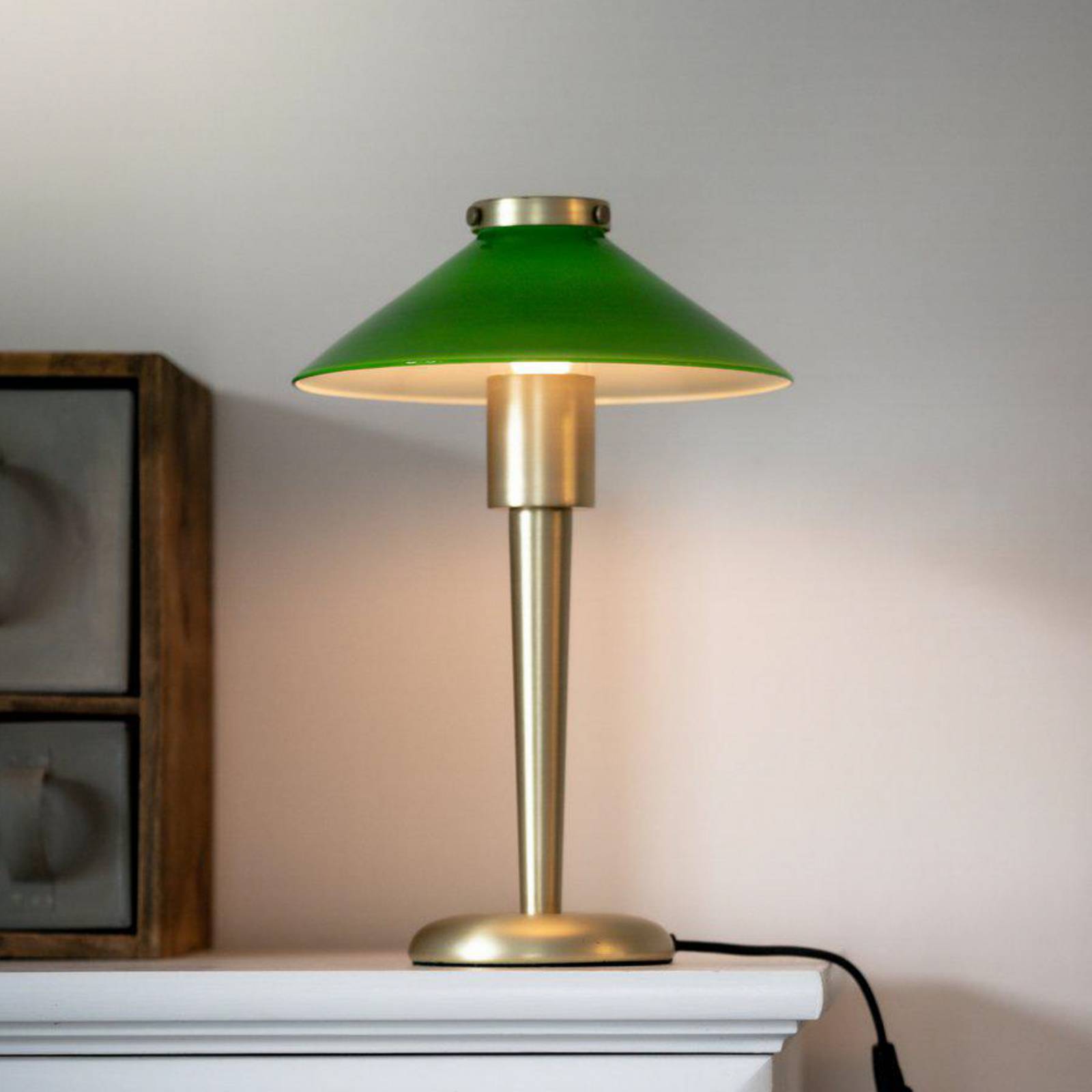 PR Home Tischlampe August, messingfarben/grün, 34 cm, Metall PR Home Tischlampe August, messingfarben/grün, 34 cm, Metall von PR Home