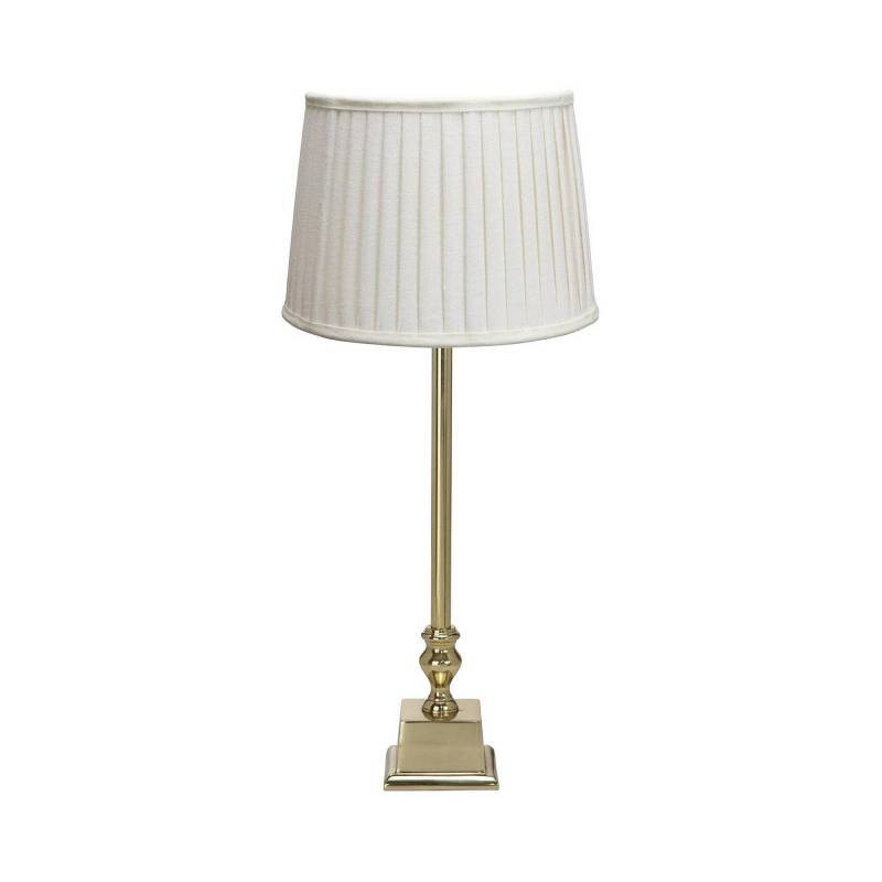 PR Home Tischlampe Linné Sofia Plissé 51 cm weiß/gold Leinen von PR Home