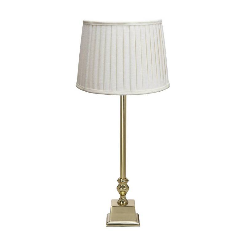 PR Home Tischlampe Linné Sofia Plissé 66 cm weiß/gold Leinen von PR Home