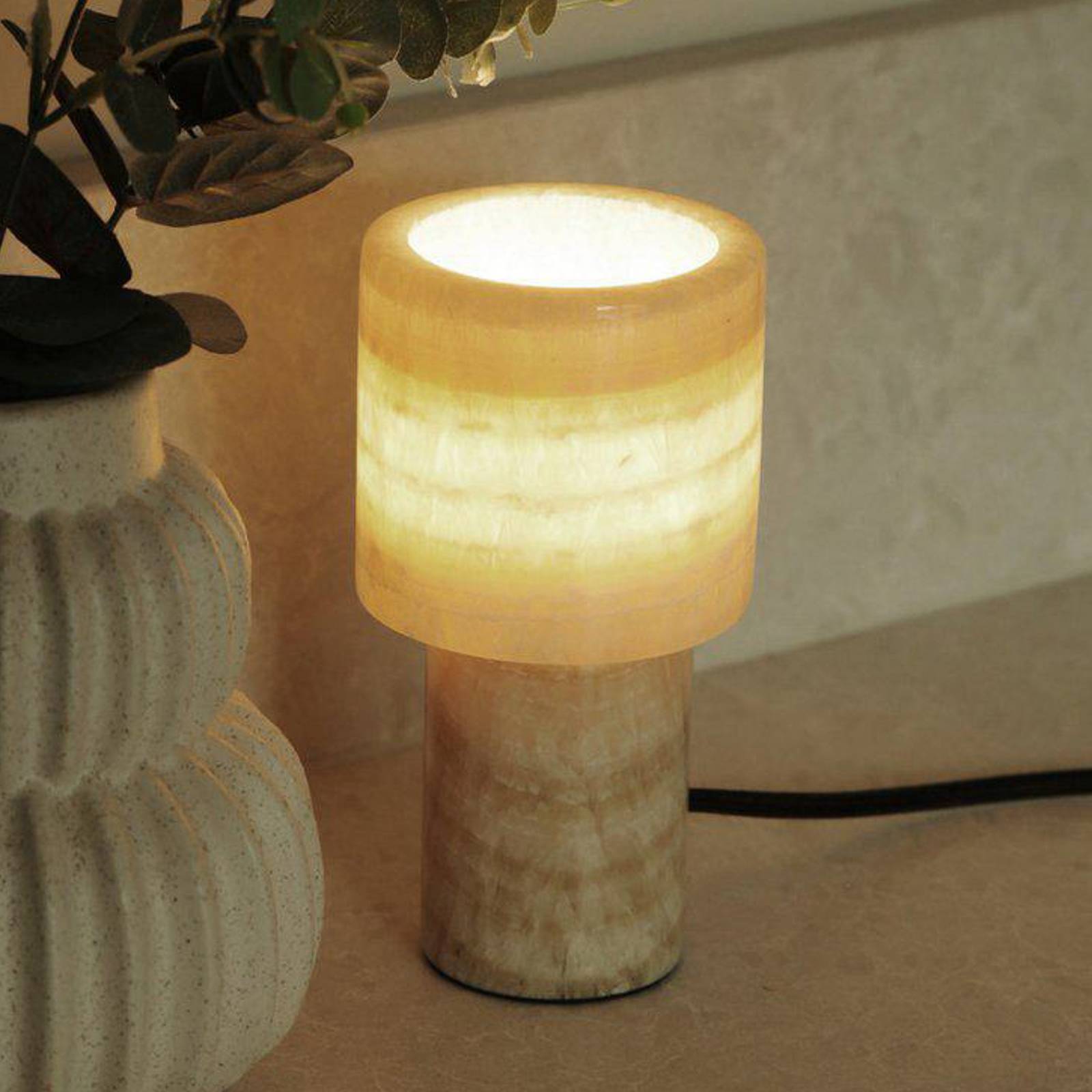 PR Home Tischleuchte Lucie, creme, Marmor, 16 cm hoch, G9 von PR Home