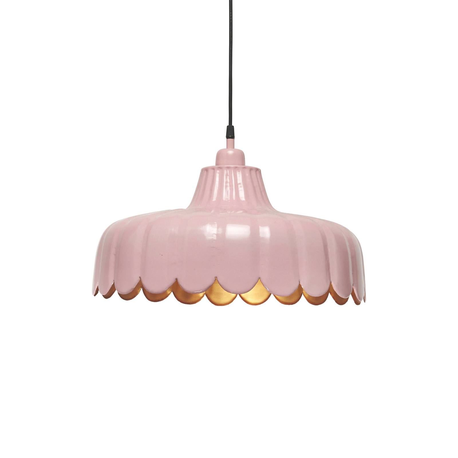 PR Home Hängeleuchte Wells, pink/gold, Ø 43 cm, Metall von PR Home