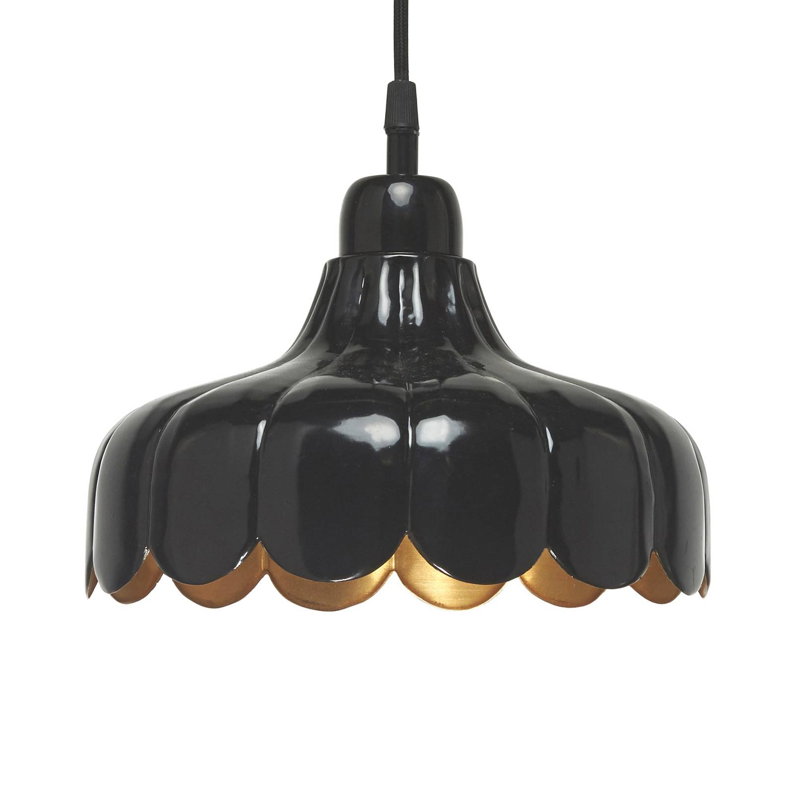 PR Home Hängelampe Wells Small schwarz/gold Ø 24 cm Stecker von PR Home