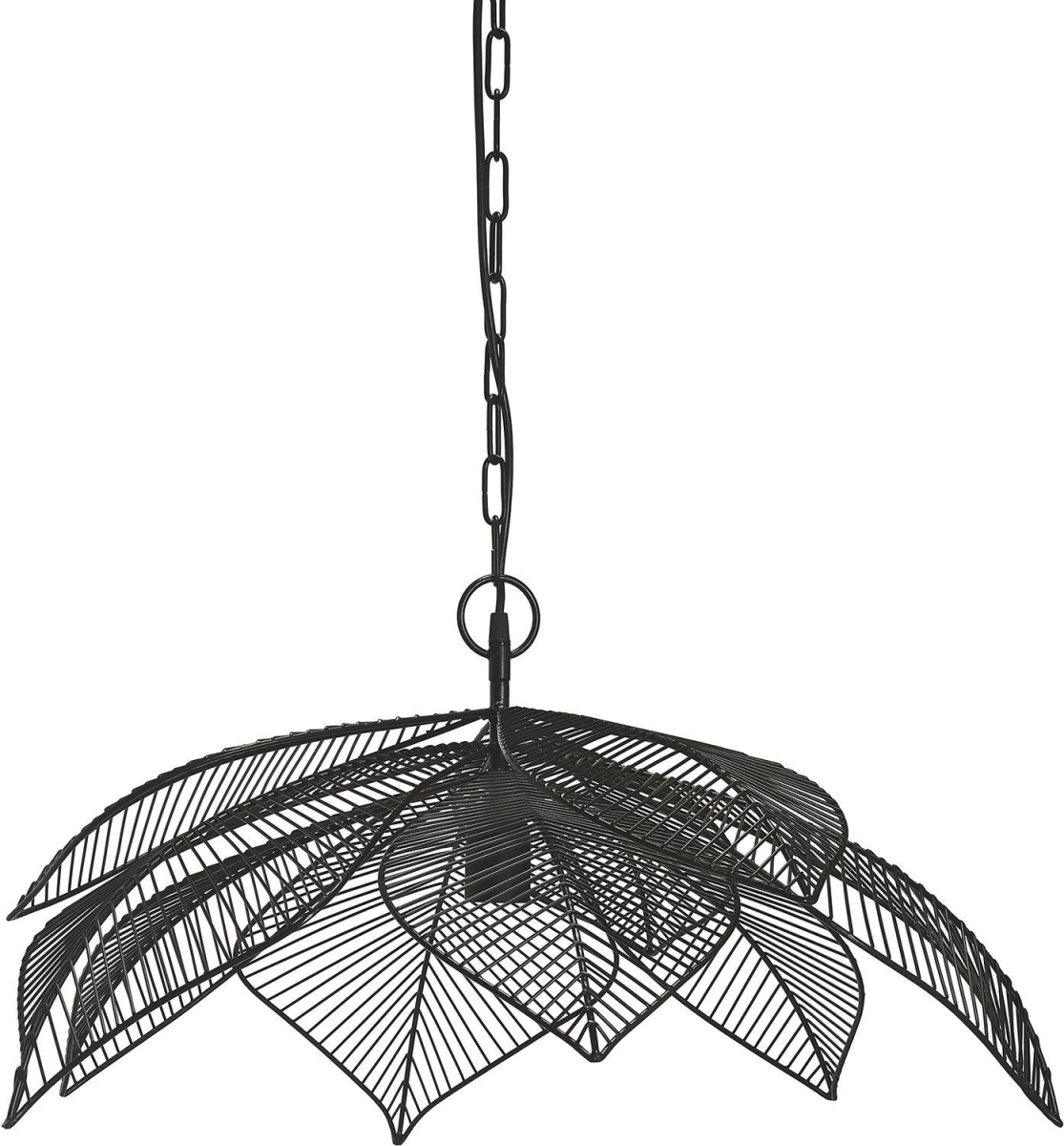 Pendelleuchte im Blatt Jungle Design aus Metall schwarz PR Home Elm 70cm E27 3737003 von PR Home