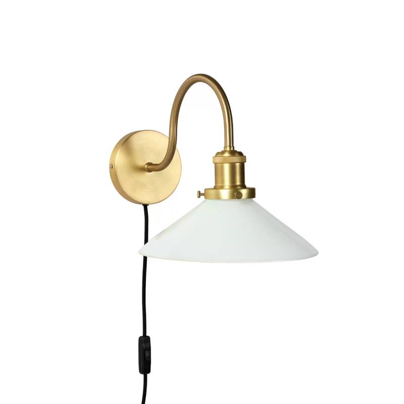 Pr Home Wandleuchte Axel Messingfarben Glasschirm Opal Wandlampe Lampe Leuchte B-Ware von PR Home