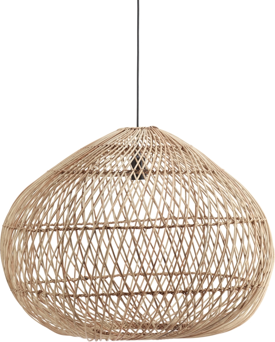 Rattan Hängelampe aus geflochtenen Naturmaterial PR Home Karen ca. 70cm E27 mit 2,5m Kabel u. Stecker IP44 von PR Home