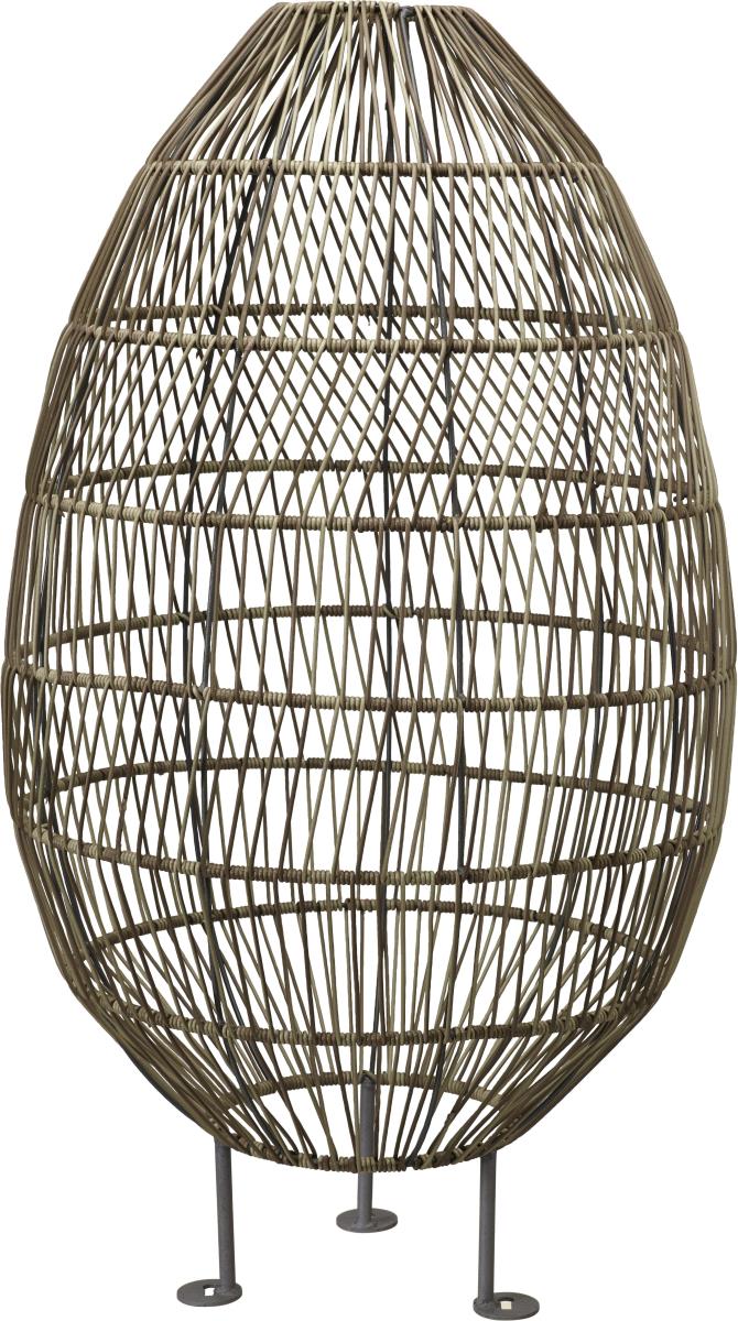 Terrassen Stehleuchte PR Home Hanoi 100x55cm Kunststoff Rattan natur braun von PR Home