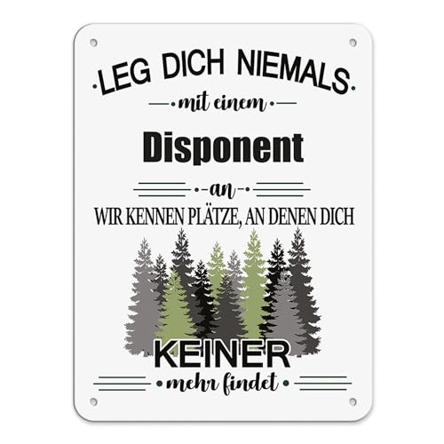 Berufe Blech-Schild - Leg dich niemals mit einem Disponent an - Lustiges Geschenk Büro, Job, Arbeit, Kollegen, Freunde, Metall-Poster - Querformat A5 von PR Print Royal