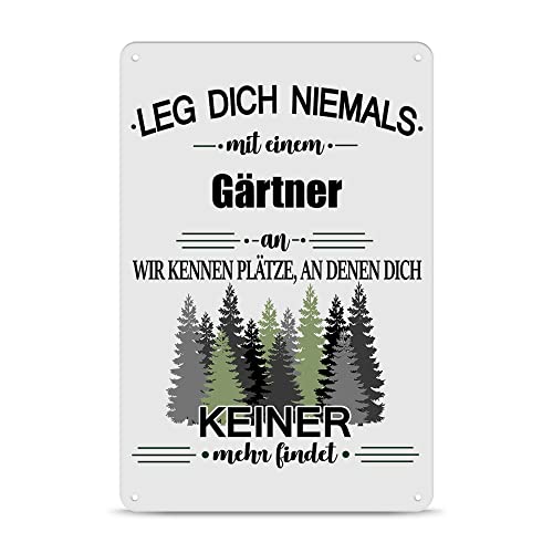 PR Print Royal Berufe Blech-Schild - Leg Dich Niemals mit einem Gärtner an - Lustiges Geschenk Büro, Job, Arbeit, Kollegen, Freunde, Metall-Poster - Querformat A4 PR Print Royal Berufe Blech-Schild - Leg Dich Niemals mit einem Gärtner an - Lustiges Geschenk Büro, Job, Arbeit, Kollegen, Freunde, Metall-Poster - Querformat A4 von PR Print Royal