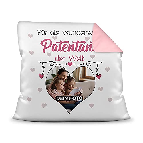 PR Print Royal Fotokissen mit Füllung für die Wundervollste Patentante zum selbst Gestalten - Hochwertige Kissenhülle mit Reißverschluss, Rückseite Rosa, 40 x 40 cm PR Print Royal Fotokissen mit Füllung für die Wundervollste Patentante zum selbst Gestalten - Hochwertige Kissenhülle mit Reißverschluss, Rückseite Rosa, 40 x 40 cm von PR Print Royal