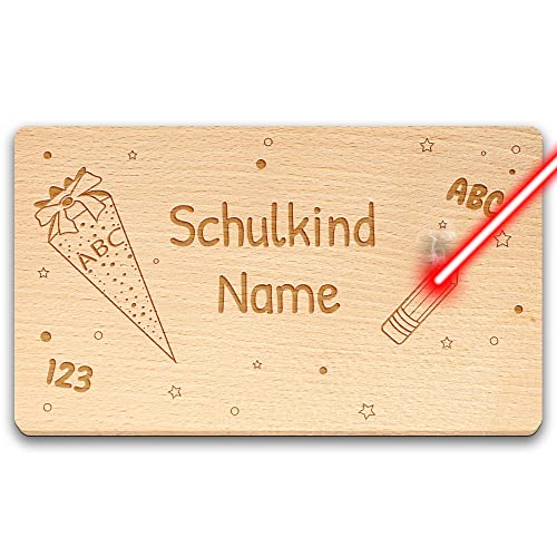 Frühstücksbrett mit Gravur zur Einschulung - Schulkind - personalisiert mit Wunschname - Einzigartiges Einschulungsgeschenk für Mädchen und Jungen | Personalisiert mit Lasergravur von PR Print Royal