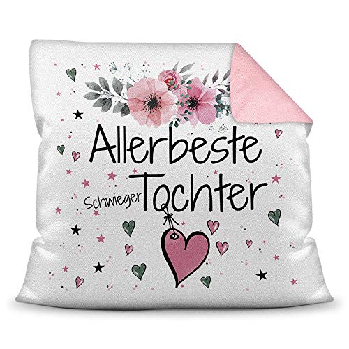 Kissen inkl. Kissenfüllung mit Spruch - Allerbeste Schwiegertochter - Beste Geschenkidee für Familie und Freunde - Farbkissen Rückseite Rosa Kissen inkl. Kissenfüllung mit Spruch - Allerbeste Schwiegertochter - Beste Geschenkidee für Familie und Freunde - Farbkissen Rückseite Rosa von PR Print Royal