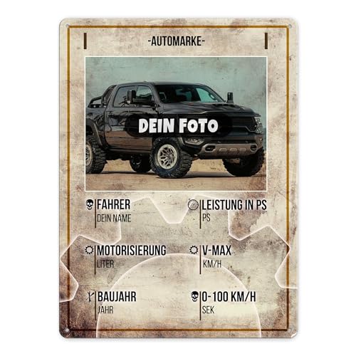 PR Print Royal A3 Blechschild für Autoliebhaber - Auto Steckbrief mit Foto und Daten selbst gestalten - Geschenk für Autoliebhaber zum Geburtstag | Personalisiertes Geschenk, Metallschild A3 PR Print Royal A3 Blechschild für Autoliebhaber - Auto Steckbrief mit Foto und Daten selbst gestalten - Geschenk für Autoliebhaber zum Geburtstag | Personalisiertes Geschenk, Metallschild A3 von PR Print Royal