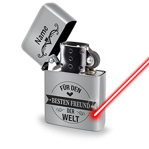 PR Print Royal Benzin-Feuerzeug selbst gestalten - mit Name gravieren - Bester Freund auf der Welt - Sturmfeuerzeug mit Gravur, Benzin nachfüllbar I Personalisiertes Geschenk, Chrom-Optik PR Print Royal Benzin-Feuerzeug selbst gestalten - mit Name gravieren - Bester Freund auf der Welt - Sturmfeuerzeug mit Gravur, Benzin nachfüllbar I Personalisiertes Geschenk, Chrom-Optik von PR Print Royal
