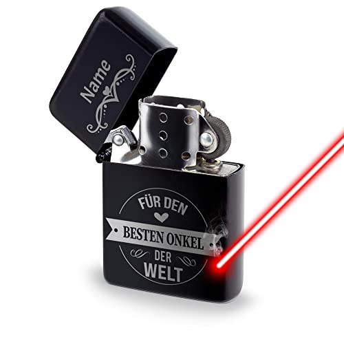 PR Print Royal Benzin-Feuerzeug selbst gestalten - mit Name gravieren - Bester Onkel auf der Welt - Sturmfeuerzeug mit Gravur, Benzin nachfüllbar I Personalisiertes Geschenk, Schwarz PR Print Royal Benzin-Feuerzeug selbst gestalten - mit Name gravieren - Bester Onkel auf der Welt - Sturmfeuerzeug mit Gravur, Benzin nachfüllbar I Personalisiertes Geschenk, Schwarz von PR Print Royal