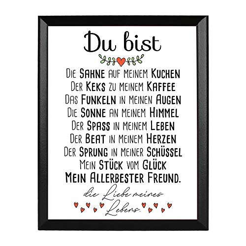 PR Print Royal Bild für mit Spruch - Liebe meines Lebens - auf edler Tafel mit Aufhänger für die Wand - Geschenk-Idee/Liebe/Freundschaft von PR Print Royal