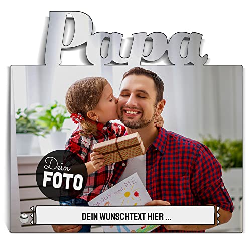 PR Print Royal Bilderrahmen und Foto zum selbst Gestalten für Papa - Rahmenloser Fotoaufsteller mit Bild für Papa - Geschenk für Papa | Personalisiertes Vatertagsgeschenk von PR Print Royal