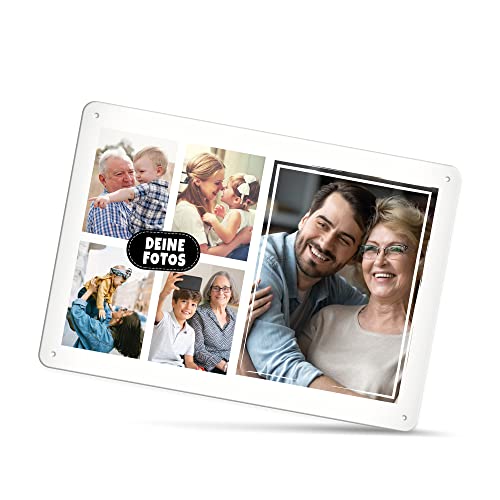 PR Print Royal Blech-Schild selbst gestalten - Foto-Collage mit 5 Fotos Bedrucken - Metall-Poster für Lieblingsmenschen, Geschenk für Freunde, Familie I Personalisiertes Foto-Geschenk, Schild A4 von PR Print Royal