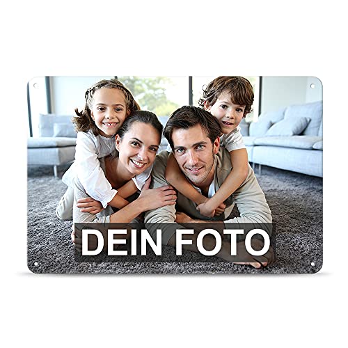 Blech-Schild selbst gestalten - Metall-Poster mit Foto und Text bedrucken - Schild A4, 20x30cm, Querformat I Personalisiertes Geschenk von PR Print Royal