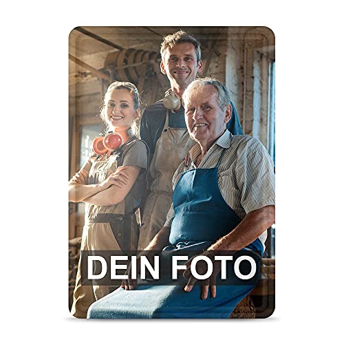 Blech-Schild selbst gestalten - Metall-Poster mit Foto und Text bedrucken - Schild A6, 10x15cm, Hochformat I Personalisiertes Geschenk von PR Print Royal