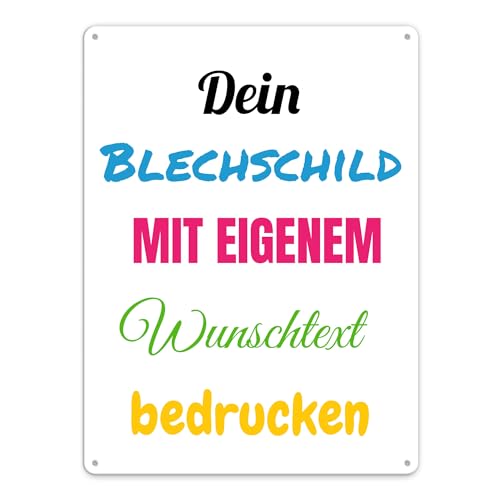 Blech-Schild selbst gestalten - Metall-Poster mit Text bedrucken - verschiedene Hintergründe, Schild A3, 30x40cm, Hochformat I Personalisiertes Geschenk von PR Print Royal