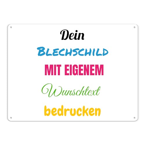 PR Print Royal Blech-Schild selbst gestalten - Metall-Poster mit Text bedrucken - verschiedene Hintergründe, Schild A3, Querformat I Personalisiertes Geschenk von PR Print Royal
