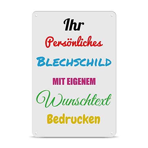 PR Print Royal Blech-Schild selbst gestalten - Metall-Poster mit Text Bedrucken - Verschiedene Hintergründe, Schild A4, 21x30cm, Hochformat I Personalisiertes Geschenk von PR Print Royal