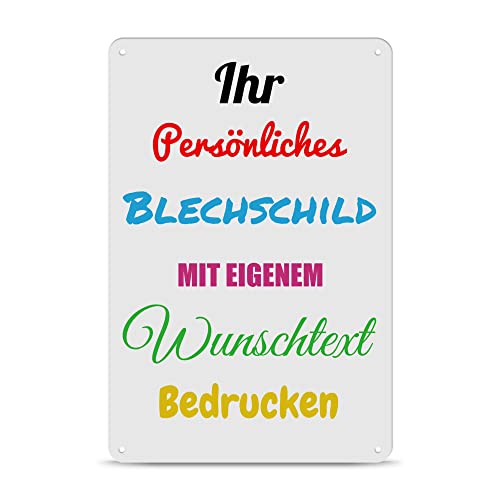 PR Print Royal Blech-Schild selbst gestalten - Metall-Poster mit Text bedrucken - verschiedene Hintergründe, Schild A4, Hochformat I Personalisiertes Geschenk von PR Print Royal