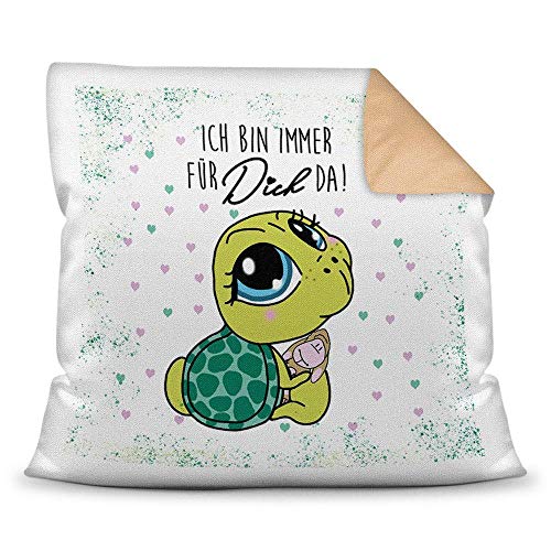 PR Print Royal Deko-Kissen Tiere mit liebem Spruch - Ich Bin Immer für Dich da - Schildkröte/Ich Liebe Dich/Geschenk für Freund, Freundin / 40x40 / Rückseite Mokka inkl. Füllung PR Print Royal Deko-Kissen Tiere mit liebem Spruch - Ich Bin Immer für Dich da - Schildkröte/Ich Liebe Dich/Geschenk für Freund, Freundin / 40x40 / Rückseite Mokka inkl. Füllung von PR Print Royal