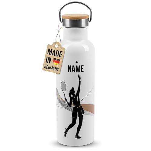 PR Print Royal Edelstahl-Trinkflasche für Sportler mit Name selbst gestalten - Tennis - Geschenk Sportler, Personalisierte Geschenke für Frauen | Thermosflasche Weiß, 750 ml PR Print Royal Edelstahl-Trinkflasche für Sportler mit Name selbst gestalten - Tennis - Geschenk Sportler, Personalisierte Geschenke für Frauen | Thermosflasche Weiß, 750 ml von PR Print Royal