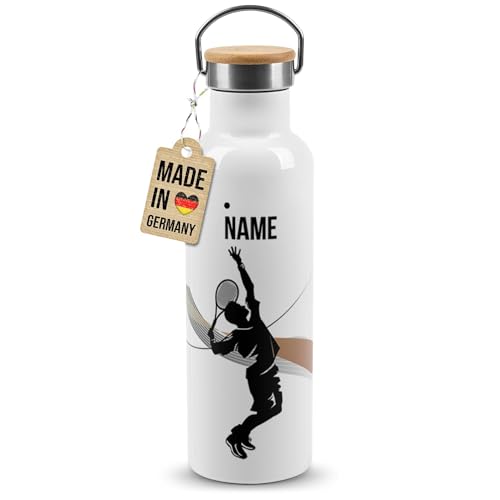 PR Print Royal Edelstahl-Trinkflasche für Sportler mit Name selbst gestalten - Tennis - Geschenk Sportler, Personalisierte Geschenke für Männer | Thermosflasche Weiß, 750 ml PR Print Royal Edelstahl-Trinkflasche für Sportler mit Name selbst gestalten - Tennis - Geschenk Sportler, Personalisierte Geschenke für Männer | Thermosflasche Weiß, 750 ml von PR Print Royal