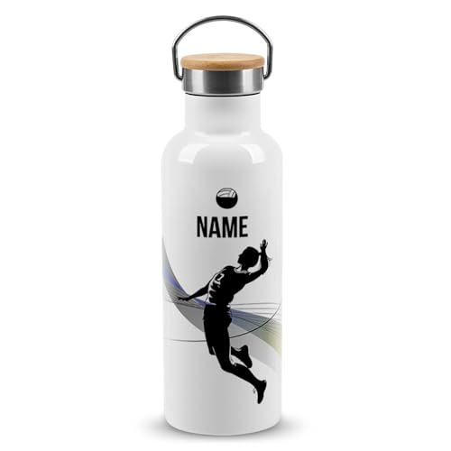 PR Print Royal Edelstahl-Trinkflasche für Sportler mit Name selbst gestalten - Volleyball - Geschenk Sportler, Personalisierte Geschenke für Männer | Thermosflasche Weiß, 500 ml PR Print Royal Edelstahl-Trinkflasche für Sportler mit Name selbst gestalten - Volleyball - Geschenk Sportler, Personalisierte Geschenke für Männer | Thermosflasche Weiß, 500 ml von PR Print Royal