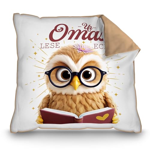 PR Print Royal Eulen-Kissen für Uroma - Uromas Leseecke - Persönliches Geschenk für Uroma zum Geburtstag | inkl. Füllung, 40 x 40 cm, Rückseite Mokka PR Print Royal Eulen-Kissen für Uroma - Uromas Leseecke - Persönliches Geschenk für Uroma zum Geburtstag | inkl. Füllung, 40 x 40 cm, Rückseite Mokka von PR Print Royal