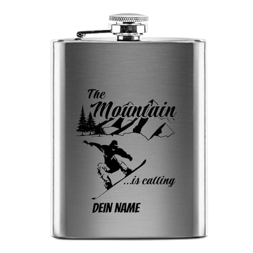 PR Print Royal Flachmann mit Gravur aus Edelstahl selbst gestalten - The Mountain is Calling! - mit Name gravieren - Geschenk Wandern Skifahren - Praktische Taschengröße | Silber, 226 ml PR Print Royal Flachmann mit Gravur aus Edelstahl selbst gestalten - The Mountain is Calling! - mit Name gravieren - Geschenk Wandern Skifahren - Praktische Taschengröße | Silber, 226 ml von PR Print Royal