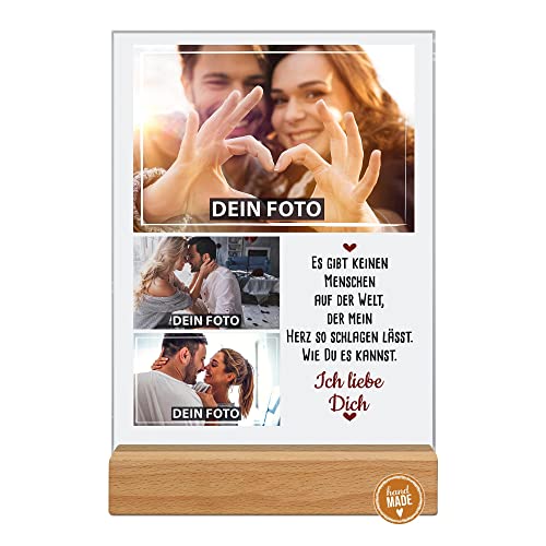 PR Print Royal Foto auf Acrylglas selbst gestalten - Hochwertiger Acrylaufsteller mit Fotocollage und Echtholzsockel zum Geburtstag, Valentinstag, Jahrestag | Personalisiertes Partnergeschenk von PR Print Royal