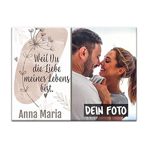 PR Print Royal Fotomagnet selbst gestalten - Die Liebe meines Lebens - mit Name und Foto - Kühlschrankmagnet Personalisieren, personalisierte Geschenke | Querformat, 6 x 8 cm von PR Print Royal
