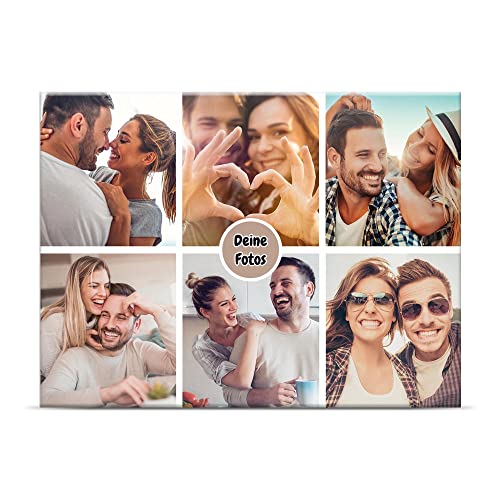 PR Print Royal Fotomagnet selbst gestalten mit 6er Collage - 6 Fotos - Jahrestag Geschenk, personalisierte Geschenke | Querformat, 6 x 8 cm von PR Print Royal