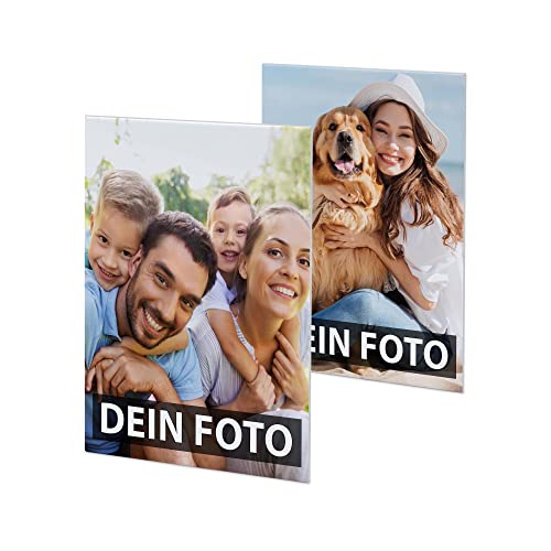 PR Print Royal Fotomagnet selbst gestalten - mit Bild und Text - Kühlschrankmagnet Personalisieren mit Foto und Wunschtext - 2 Stück | Hochformat, 6 x 8 cm von PR Print Royal
