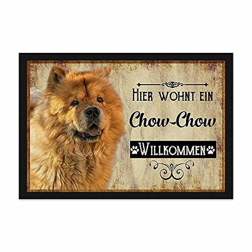 PR Print Royal Fußmatte Haustiere mit Hundebild Chow Chow - Geschenkidee für Hundefreunde und Hundebesitzer - Größe 75 x 50 cm von PR Print Royal