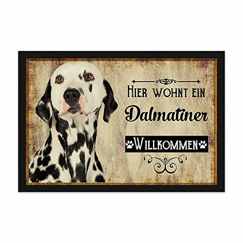 PR Print Royal Fußmatte Haustiere mit Hundebild Dalmatiner - Geschenkidee für Hundefreunde und Hundebesitzer - Größe 75 x 50 cm von PR Print Royal